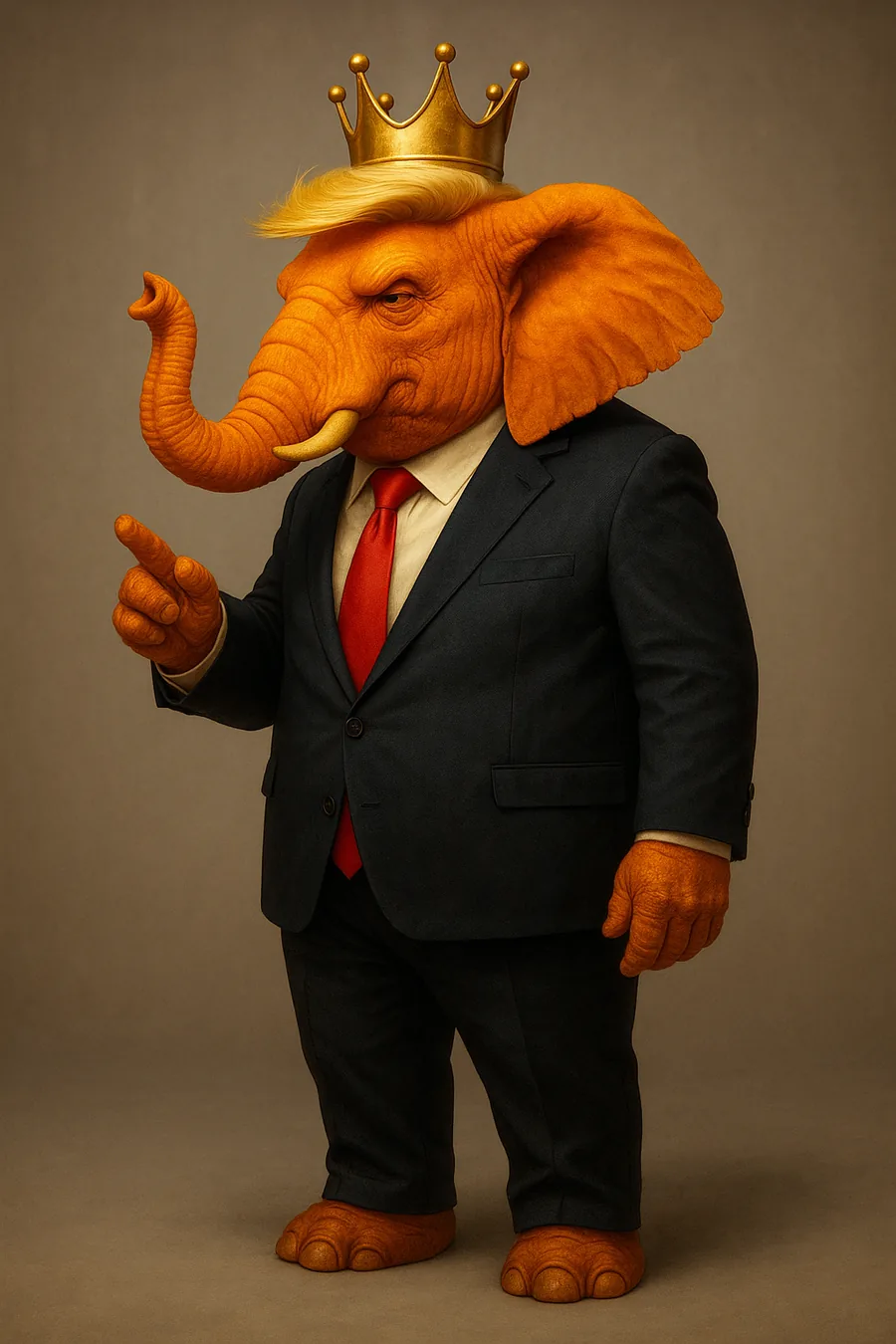 Full-length portrait of Donald Trumpelephant